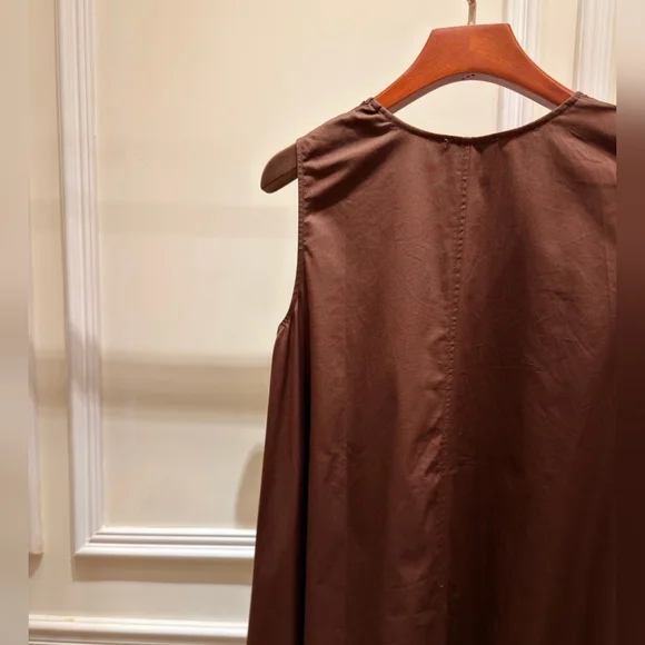Dissh Gabby Bitter Choc Oversized Cotton Midi Dress - Picture 16 of 16